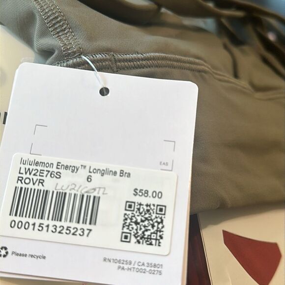 Lululemon Energy High-Neck Longline Tough Bra B–D Cups Rover size 6 NWT - Picture 4 of 8